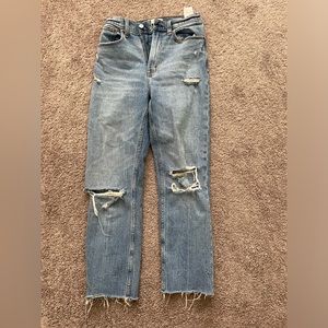 Abercrombie straight leg jeans- ultra high rise curve love- size 26
